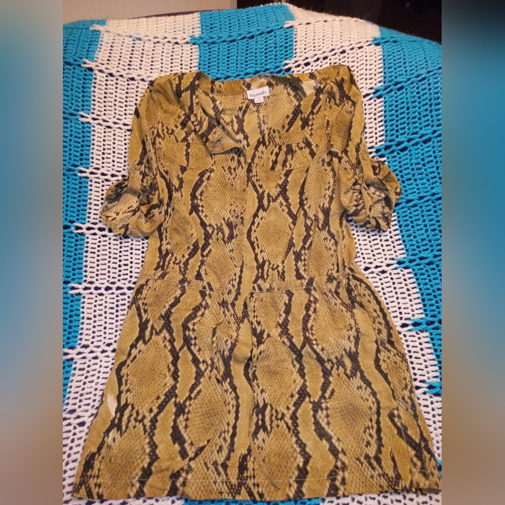 Snake skin print midi dress